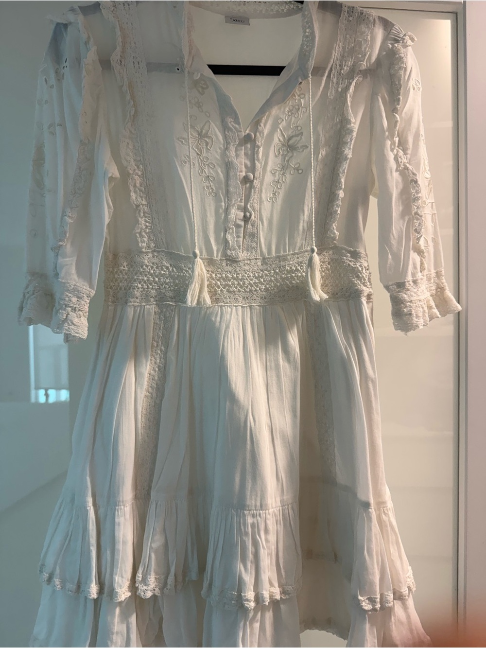 Sunday Best White Embroidered Mini Dress